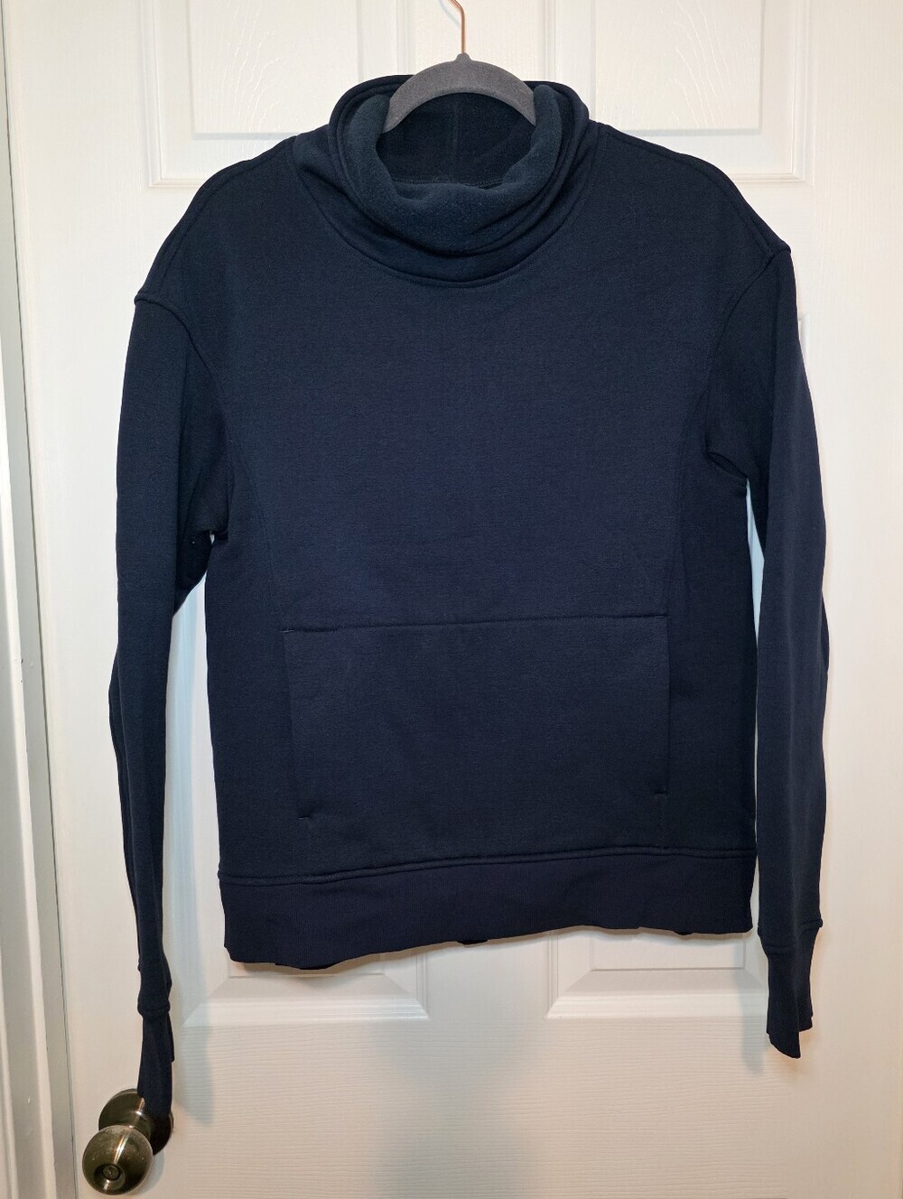 Lululemon Kick The Cold Funnel Neck Fleece Sweatshirt Inkwell Navy Blue Size 8 - Picture 3 of 15